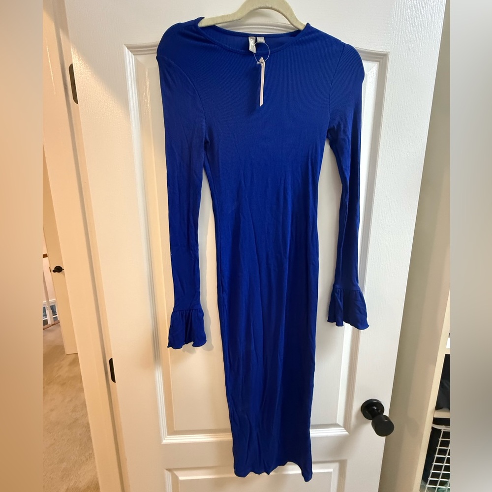 ASOS Maternity Ribbed Blue Dress